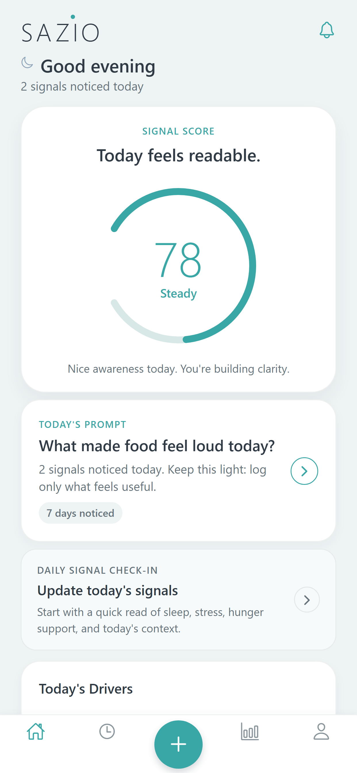 Sazio app screen